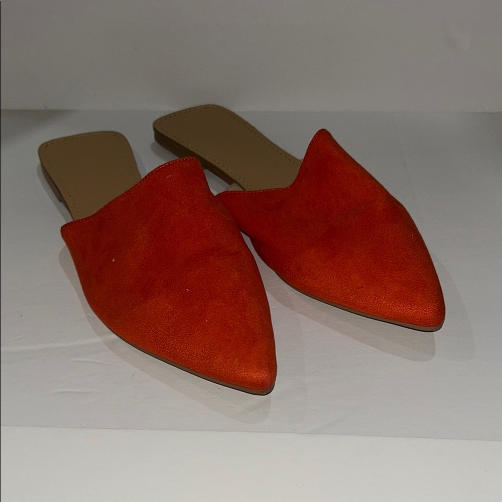 Orange Suede Women's Mules
